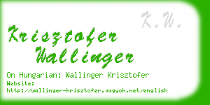 krisztofer wallinger business card